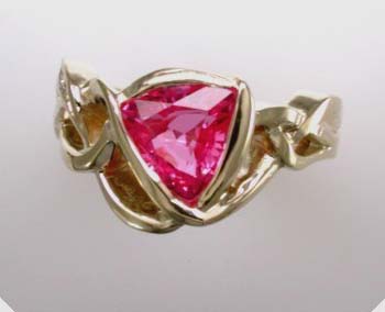 14kt Pink Sapphire and Diamond Ring